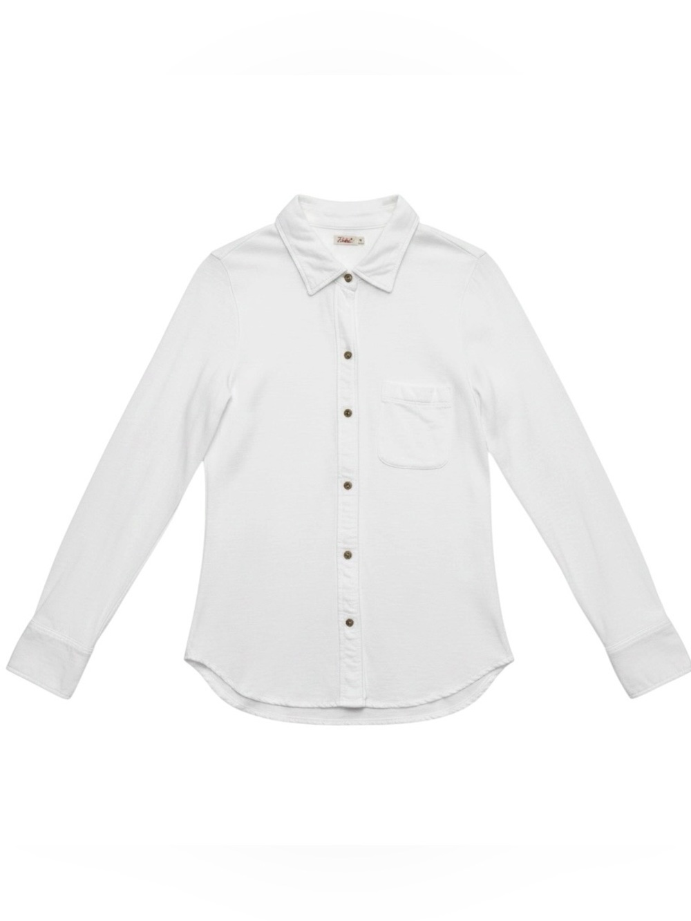 Faherty Sunwashed Knit Shirt in White Size Medium